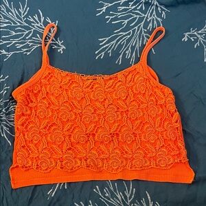 Orange Lace Women's Top